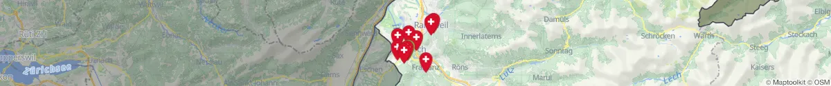 Kartenansicht für Apotheken-Notdienste in der Nähe von Göfis (Feldkirch, Vorarlberg)